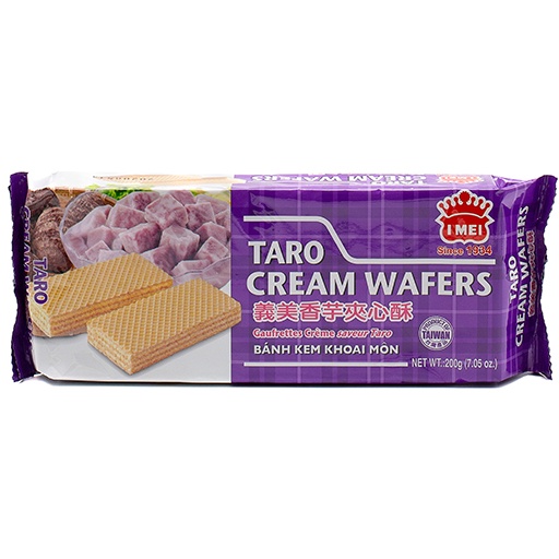 slide 1 of 1, I Mei Cream Wafer Taro Flavor, 200 gram