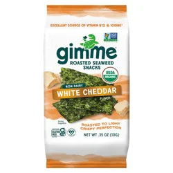 Gimme Organic Roasted White Cheddar Flavor Seaweed Snacks 0.35 oz