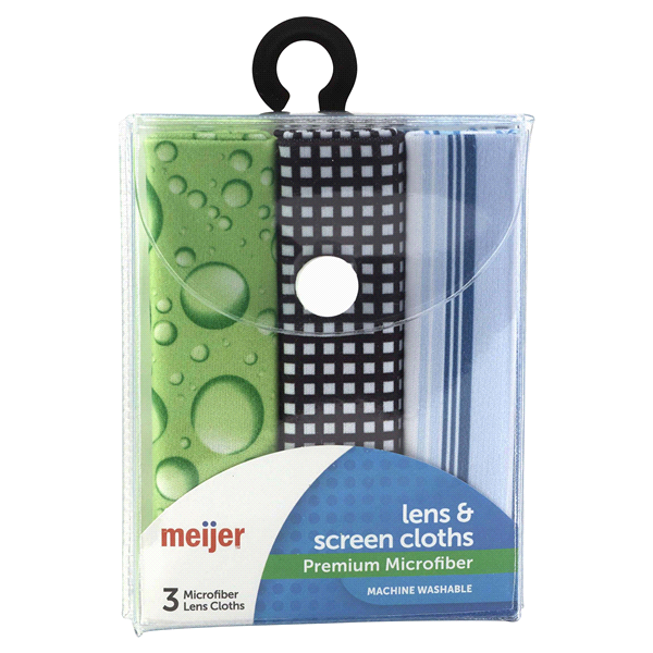 slide 1 of 1, Meijer Premium Microfiber Lens & Screen Cloths, 3 ct