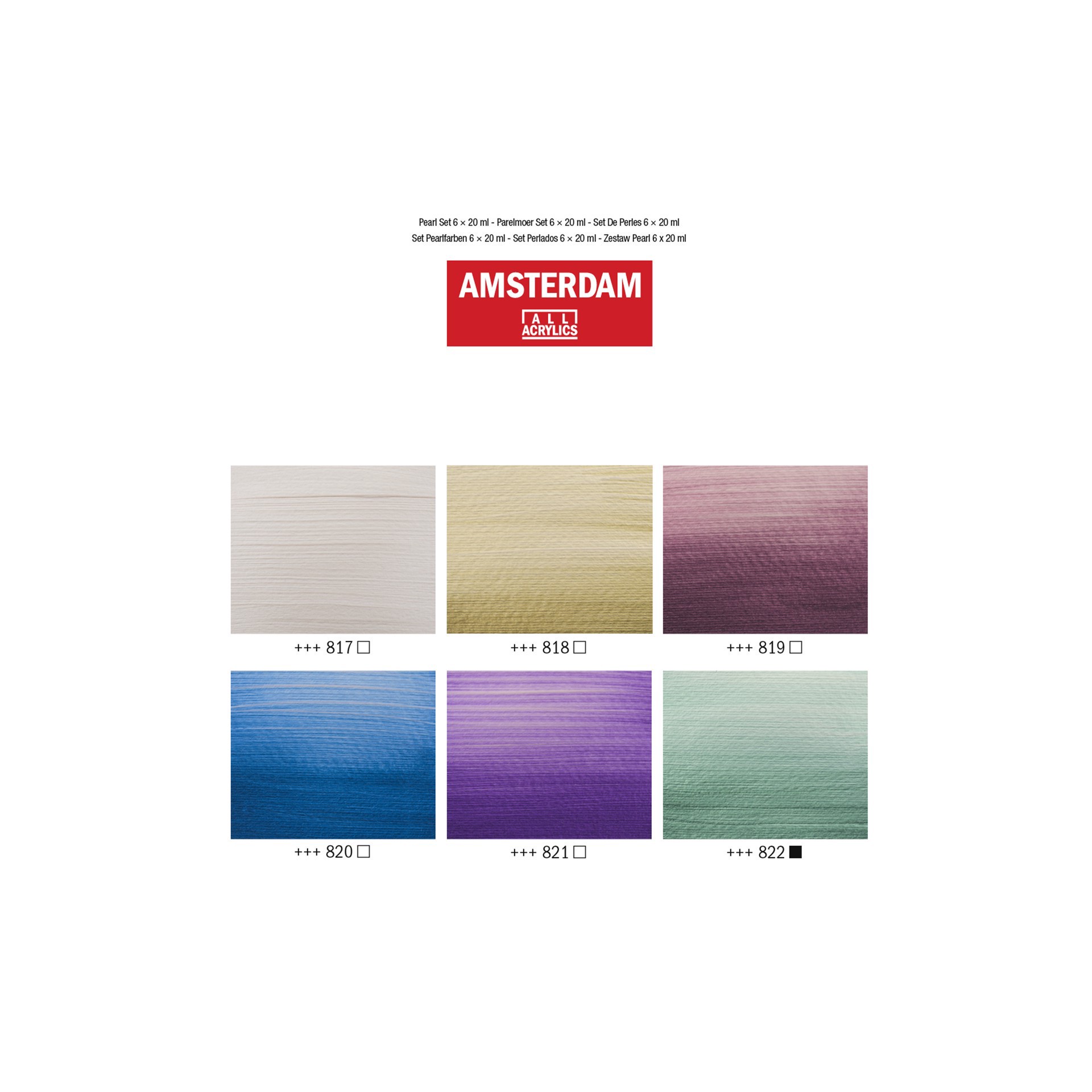 slide 5 of 7, New Amsterdam Standard Series 6 Color Pearl Acrylic Paint Set, 20 ml