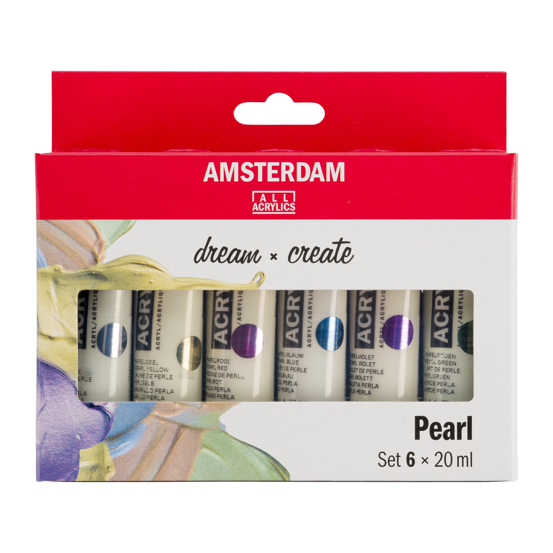 slide 4 of 7, New Amsterdam Standard Series 6 Color Pearl Acrylic Paint Set, 20 ml