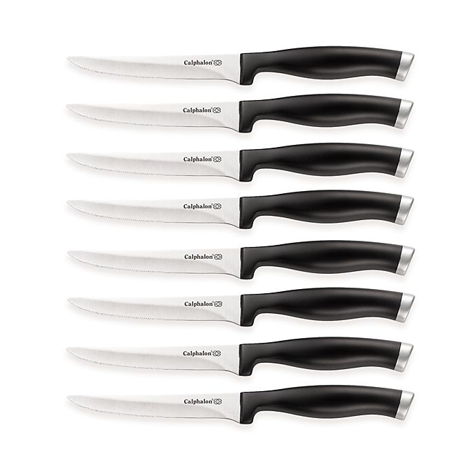 slide 1 of 1, Calphalon Contemporary Semi-Serrated Steak Knife Set, 8 ct