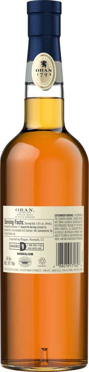slide 3 of 3, Oban Whisky - Single Malt Scotch, 750 ml