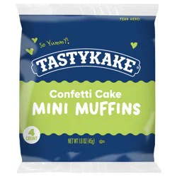 Tastykake Confetti Cake Mini Muffins, Portable and Shareable, Confetti Muffins- 4 ct