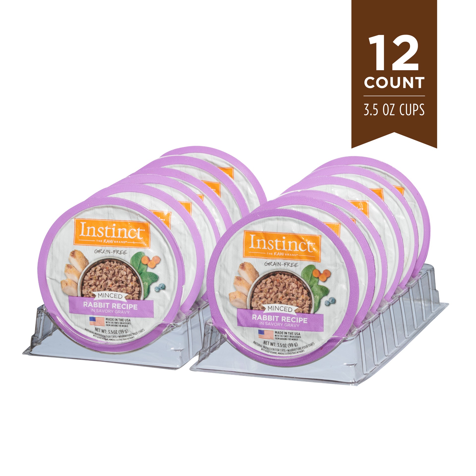slide 8 of 9, Instinct Original Minced Cups Rabbit Wet Cat Food, 3.5 oz. Cup, 0.22 lb