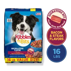 Kibbles ''n Bits Savory Bacon & Steak Flavor Dry Dog Food, 16 lb. Bag