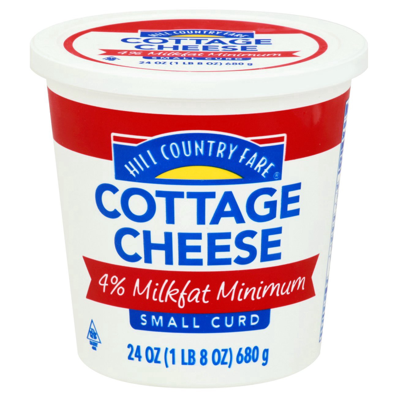 slide 1 of 1, Hill Country Fare 4% Small Curd Cottage Cheese, 24 oz