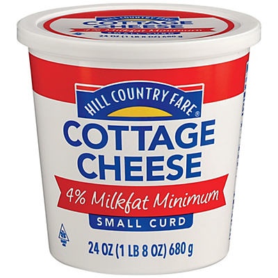 slide 1 of 1, Hill Country Fare 4% Small Curd Cottage Cheese, 24 oz