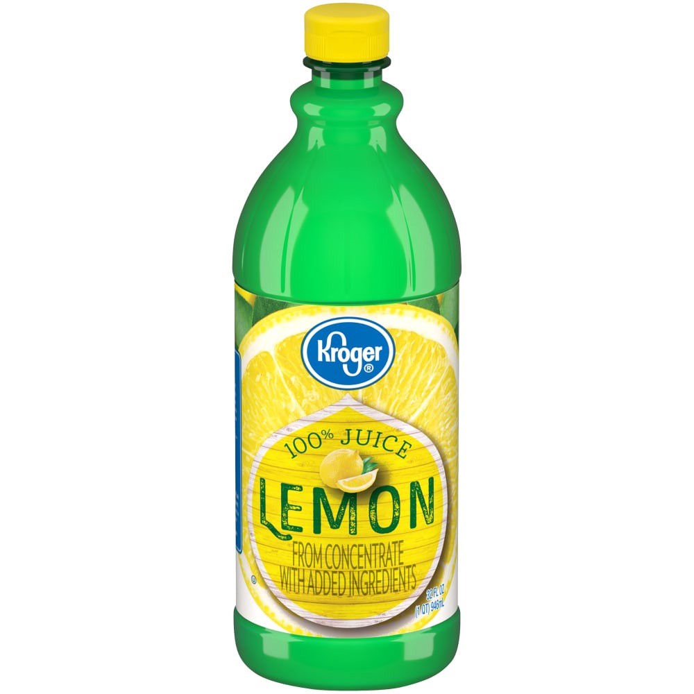 slide 1 of 3, Kroger 100% Lemon Juice - 32 fl oz, 32 fl oz