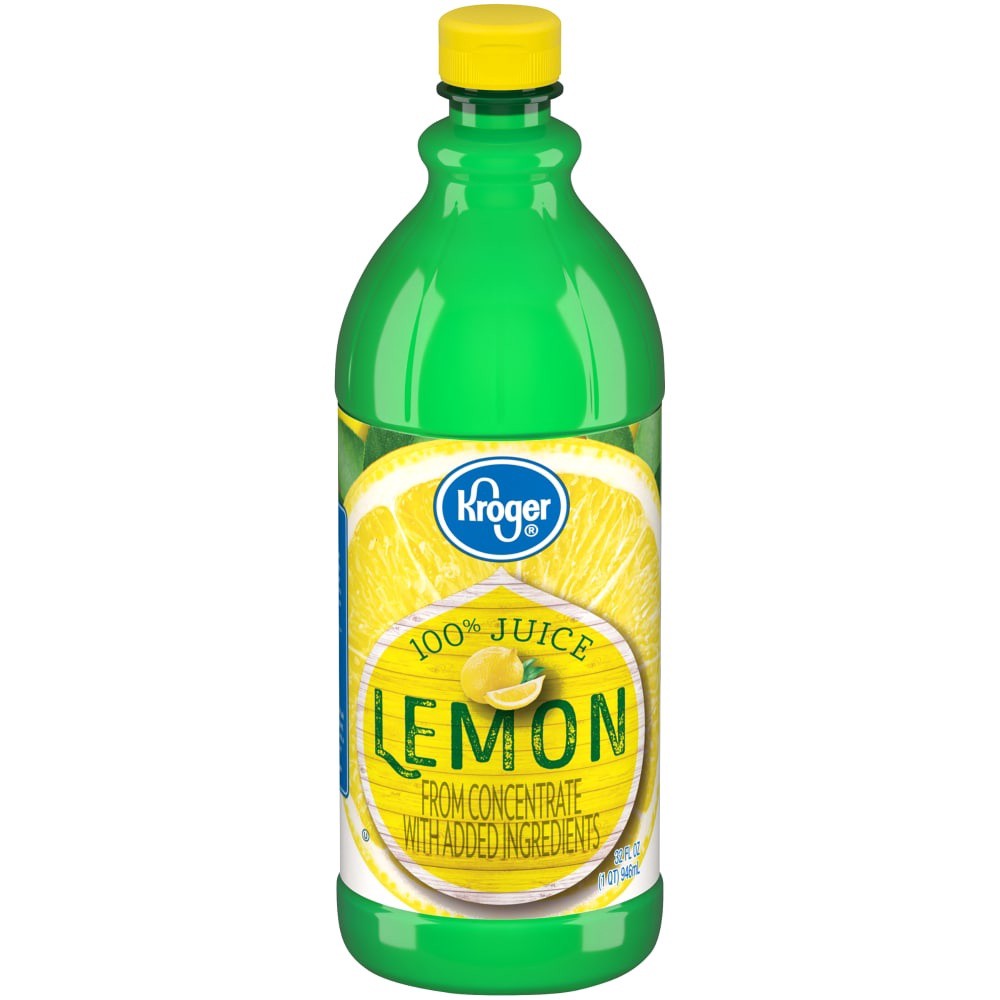 slide 1 of 1, Kroger 100% Lemon Juice - 32 fl oz, 32 fl oz