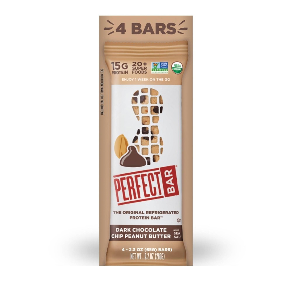Perfect Bar Dark Chocolate Chip Peanut Butter Bar 4 ct; 2.3 oz | Shipt