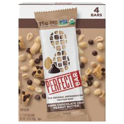 Perfect Bar Gluten-Free Dark Chocolate Chip Peanut Butter Protein Bar, 4 count, 2.3 oz