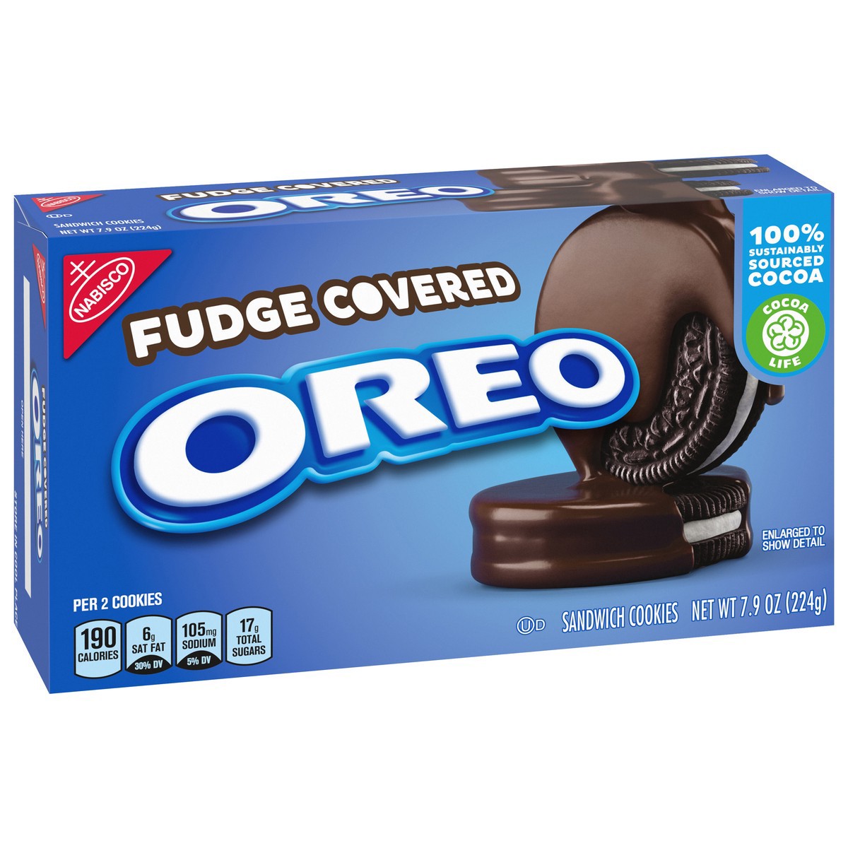 slide 4 of 9, Oreo Fudge Covered Chocolate Sandwich Cookies, 7.9 oz, 7.9 oz