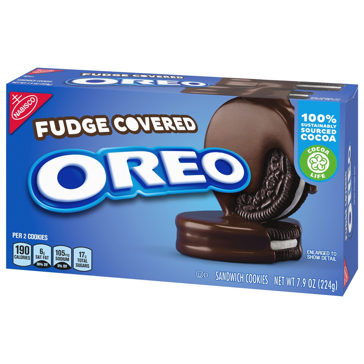 slide 5 of 9, Oreo Fudge Covered Chocolate Sandwich Cookies, 7.9 oz, 7.9 oz