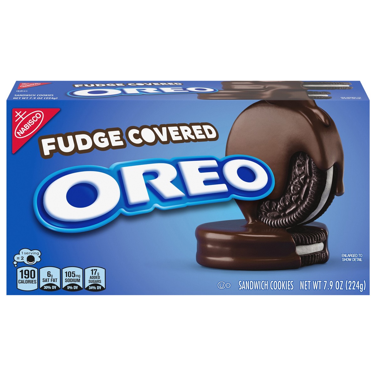 slide 1 of 9, Oreo Fudge Covered Chocolate Sandwich Cookies, 7.9 oz, 7.9 oz