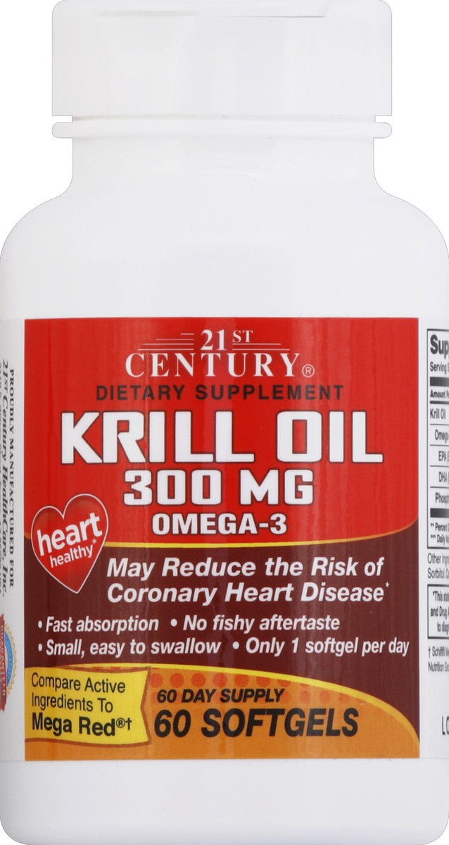 slide 1 of 6, 21st Century Krill Oil 60 ea, 60 ct