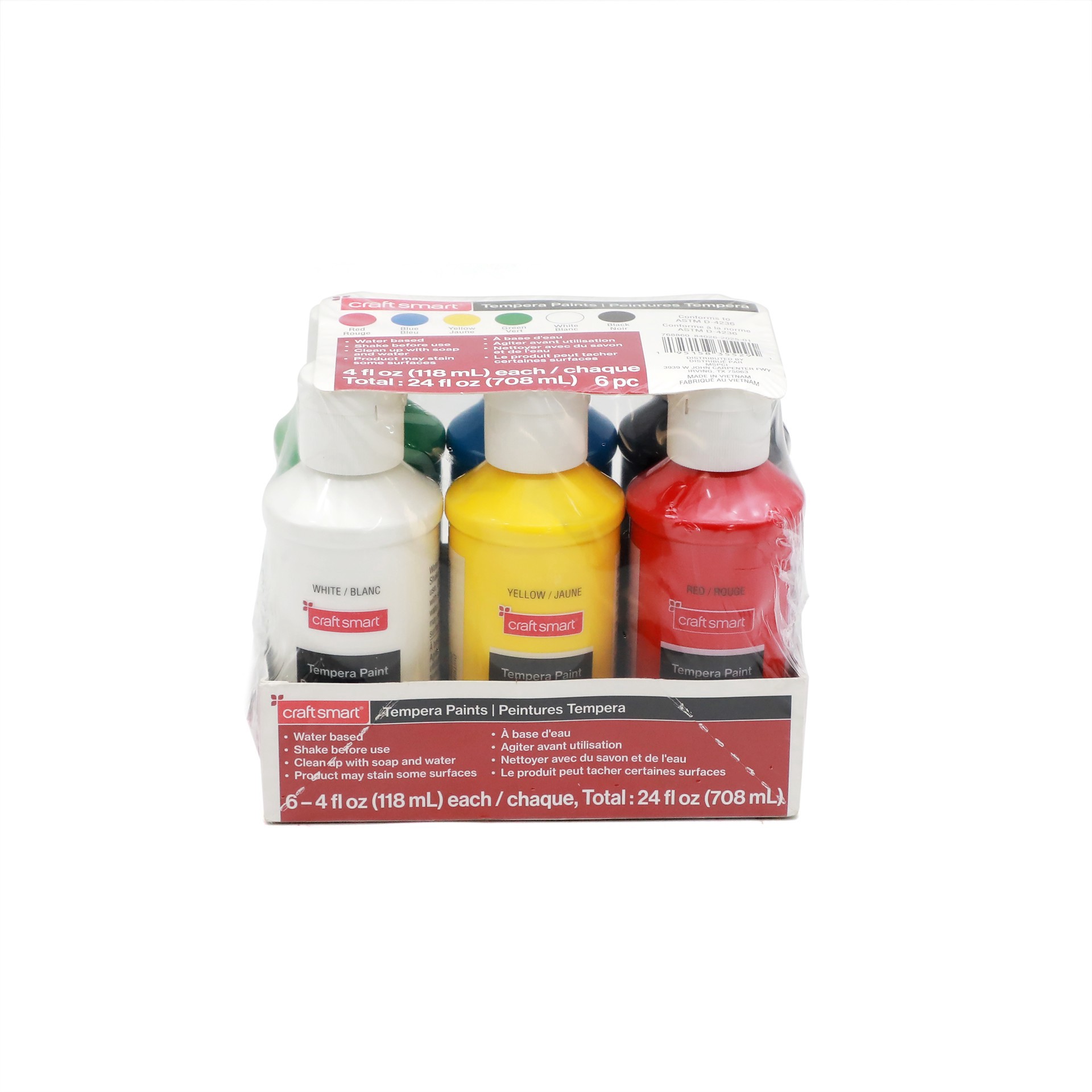 slide 4 of 4, 6 Color Primary Tempera Paints Set By Craft Smart, 4 fl oz