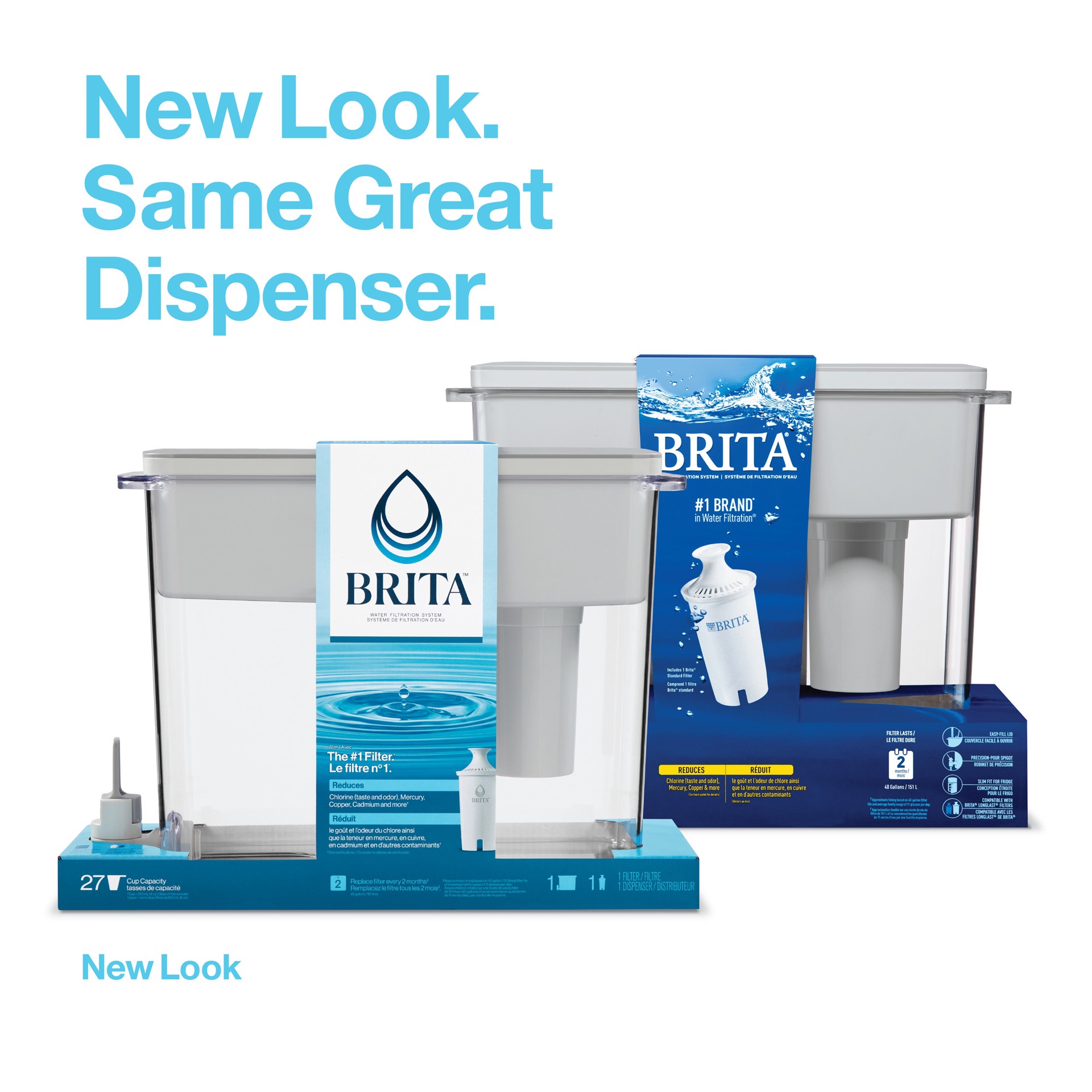 slide 3 of 5, Brita™ Extra Large 27 Cup Filtered Water Dispenser with 1 Standard Filter, Made without BPA, UltraMax, Grey, 1 ct