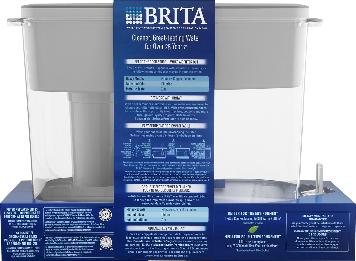 slide 4 of 4, Brita UltraMax 18 Cup Water Filtration Dispenser - White, 1 ct
