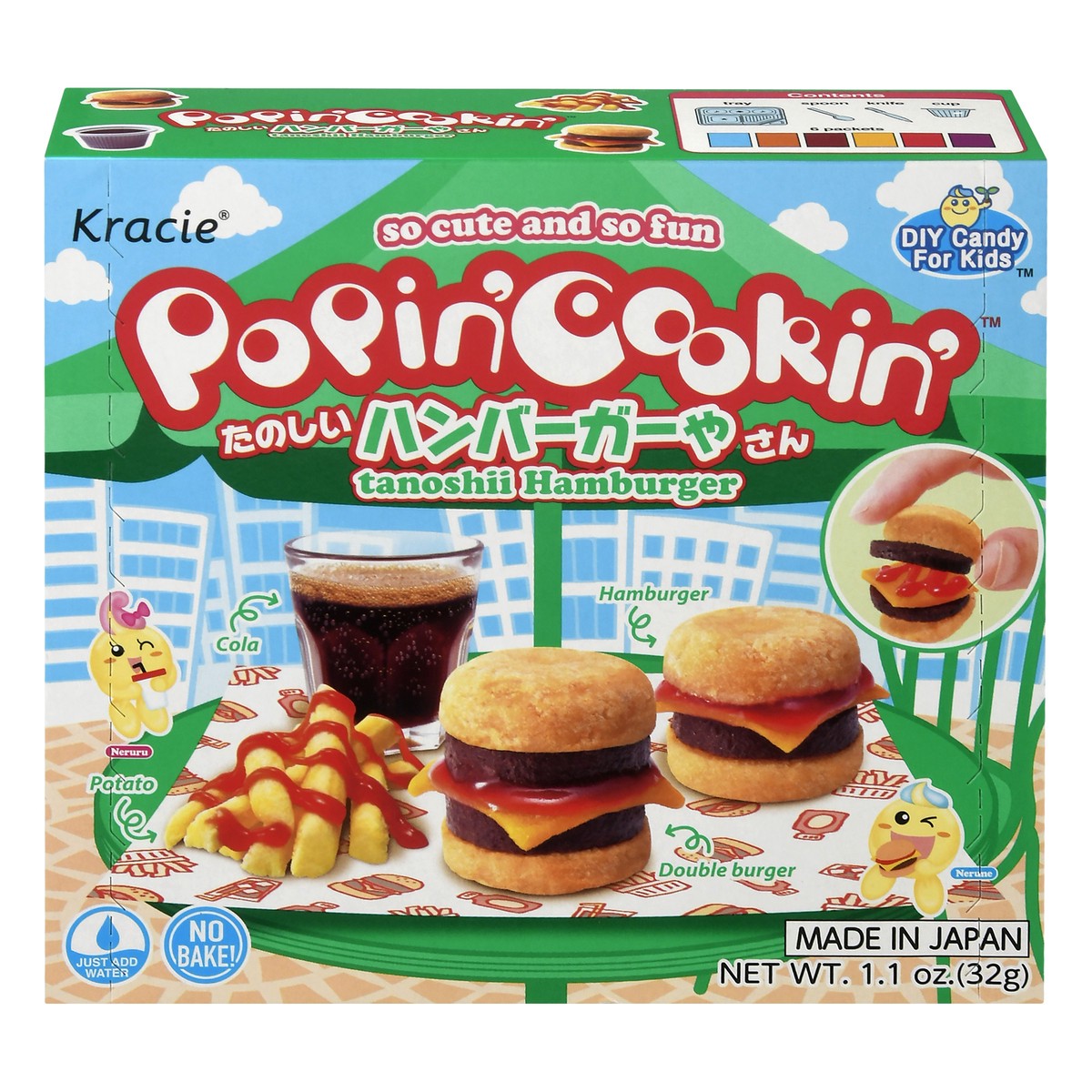 slide 1 of 1, Kracie Popin'Cookin' Tanoshii Hamburger, 1.1 oz
