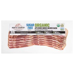 North Country Smokehouse Sugar Free Organic Uncured Applewood Smoked Bacon 8 oz