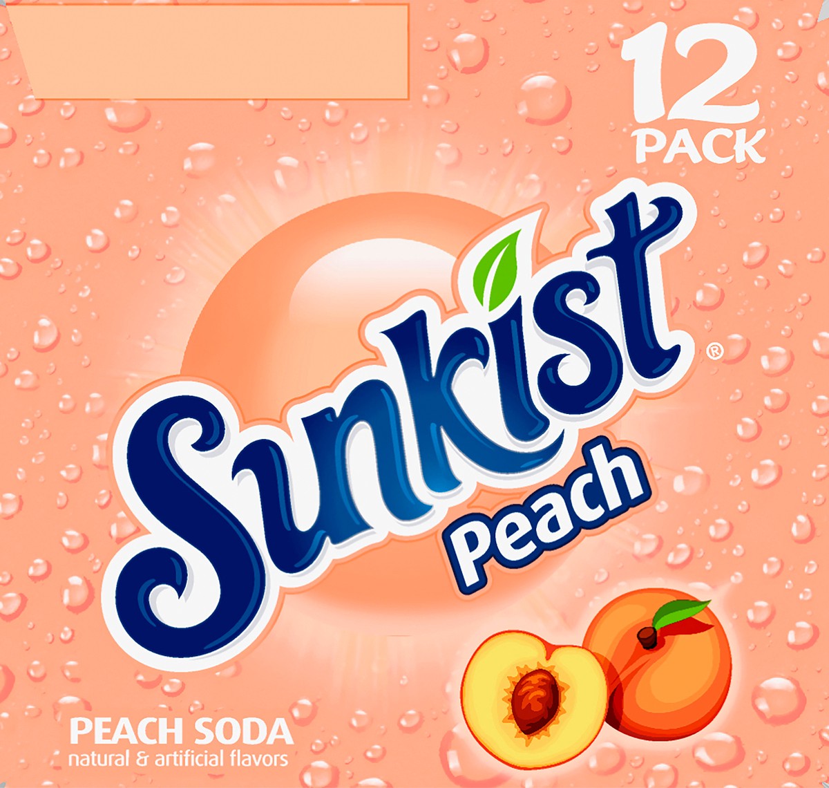 slide 7 of 9, Sunkist Peach Soda, 12 fl oz cans, 12 pack, 12 ct