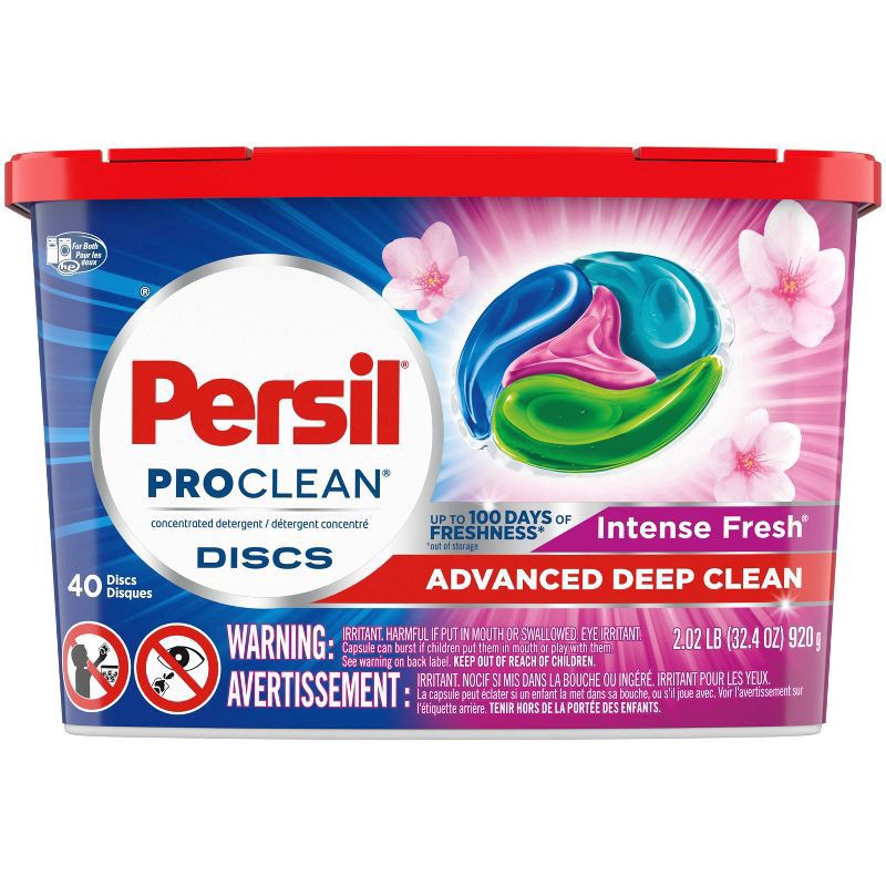 slide 3 of 7, Persil Discs Laundry Detergent Pacs, Intense Fresh, High Efficiency (HE) Compatible, Laundry Soap, 40 Count, 40 ct