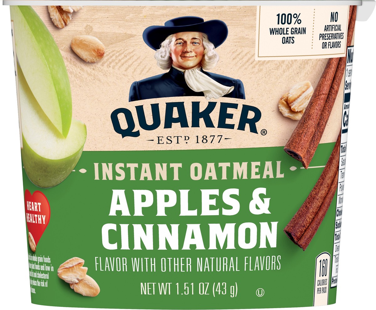 slide 7 of 8, Quaker Instant Oatmeal Apples & Cinnamon Flavor 1.51 Oz, 1.51 oz