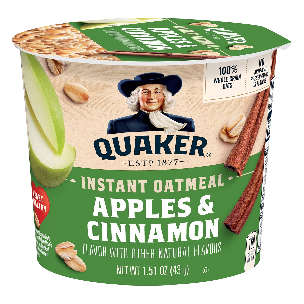 slide 1 of 4, Quaker Apples & Cinnamon Instant Oatmeal 1.51 oz, 1.51 oz