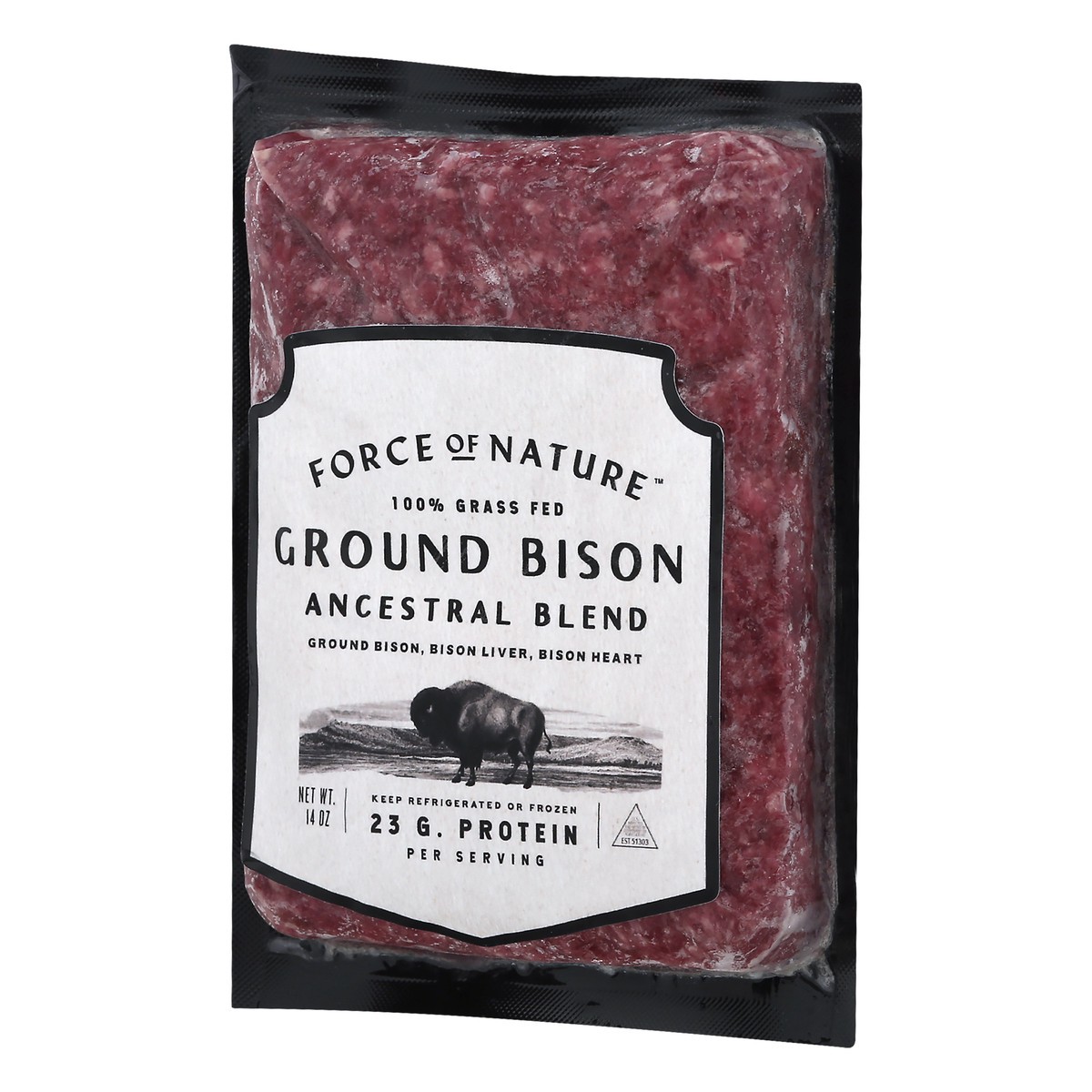 slide 6 of 9, Force Of Nature 100% Grass Fed Ground Ancestral Blend Bison 14 oz, 1 ct
