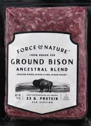 Force Of Nature 100% Grass Fed Ground Ancestral Blend Bison 14 oz