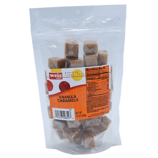 slide 1 of 1, Weis Quality Vanilla Caramels Candy, 12 oz