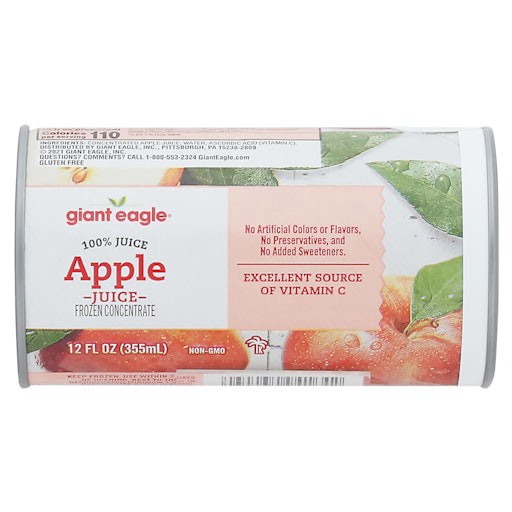 slide 1 of 1, Giant Eagle Apple 100%, 12 oz