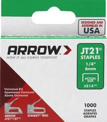 Arrow JT21 1/4 Inch Staples 1000 ea