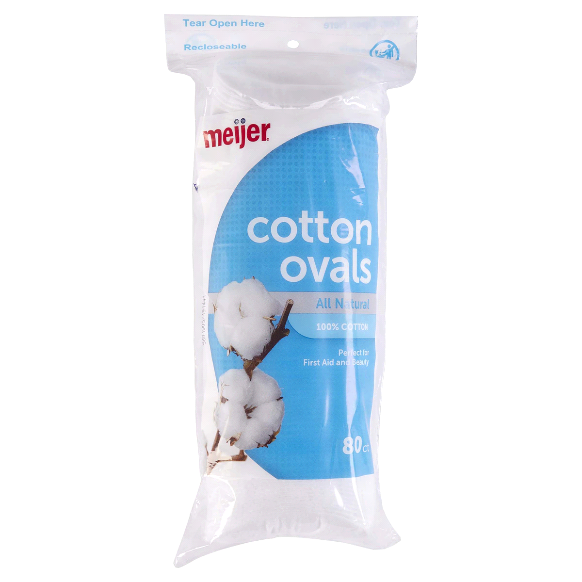 slide 1 of 5, Meijer Premium Oval Cotton Pad, 80 ct, 1 ct