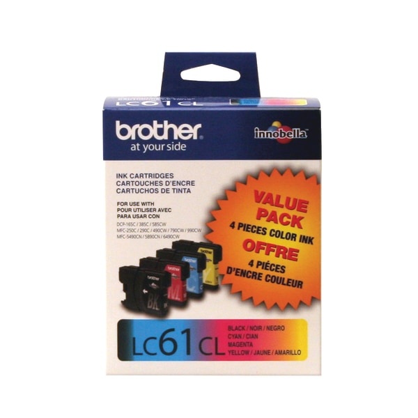 slide 1 of 1, Brother Lc61 Black/Color Ink Cartridges, Pack Of 4, 4 ct