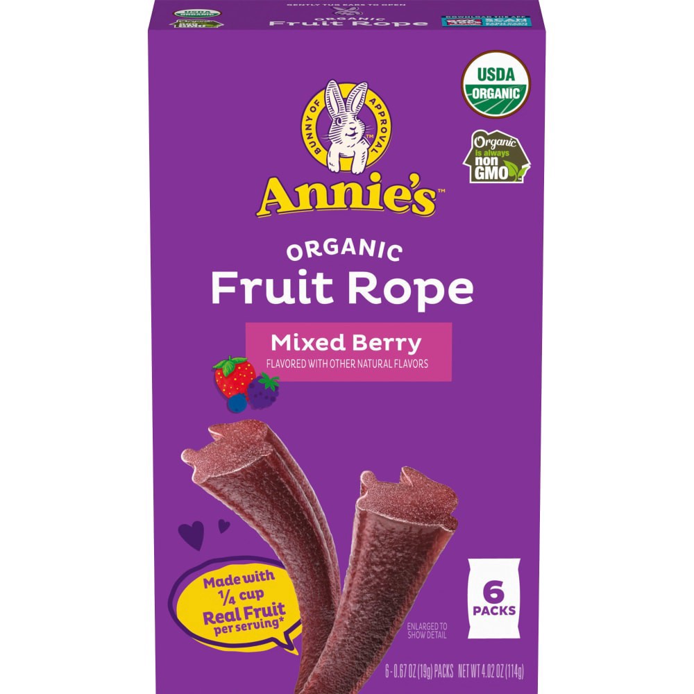 slide 3 of 3, Annie's Mixed Berry Organic Fruit Ropes - 6 ct; 0.67 oz, 6 ct; 0.67 oz