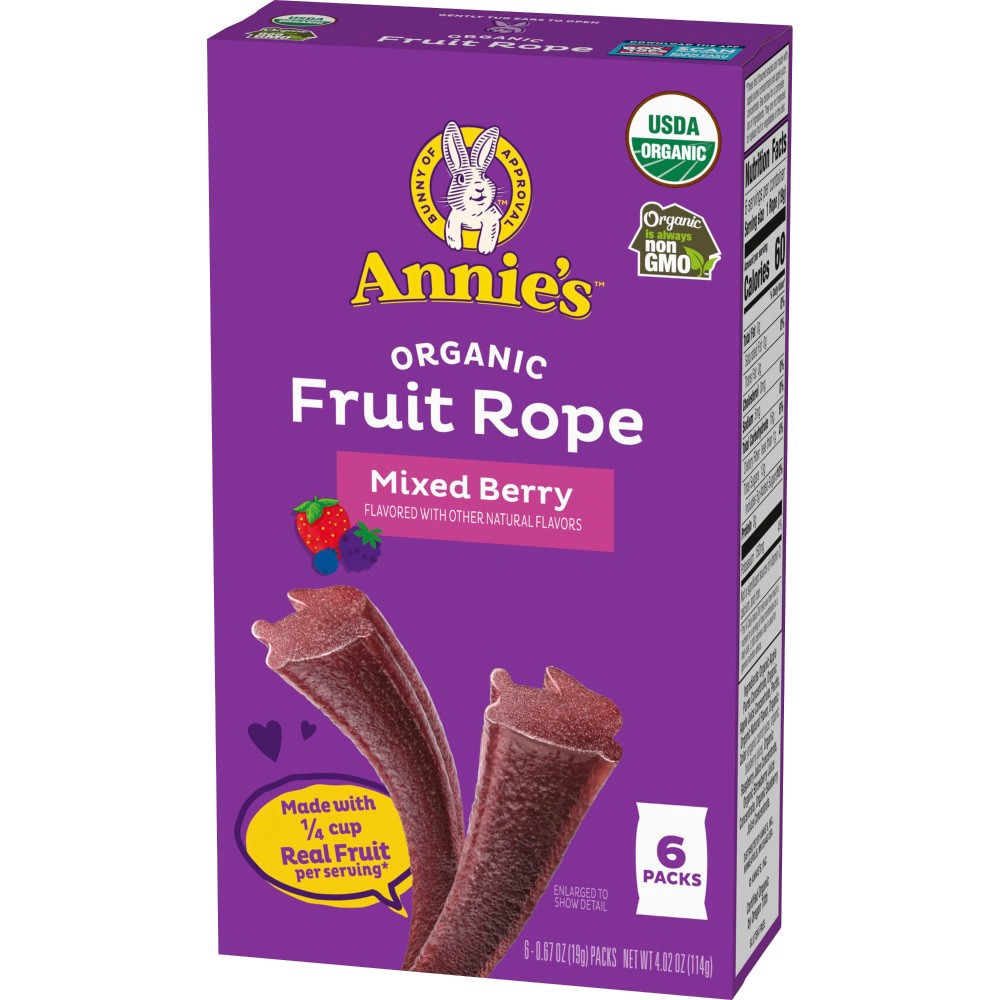 slide 2 of 3, Annie's Mixed Berry Organic Fruit Ropes - 6 ct; 0.67 oz, 6 ct; 0.67 oz