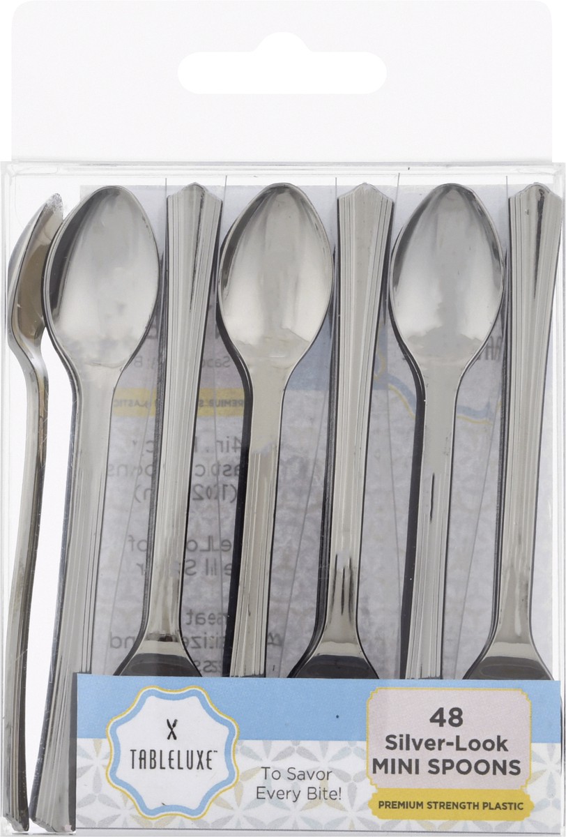 slide 2 of 11, Tableluxe Mini Silver-Look Spoons 48 ea, 48 ct