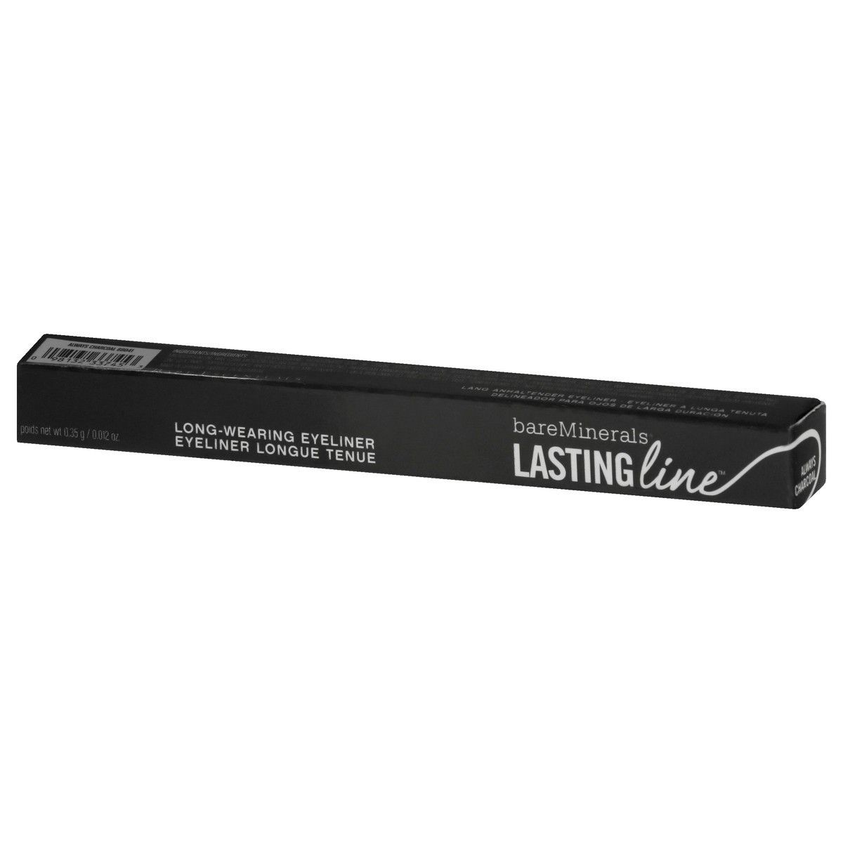 slide 9 of 9, bareMinerals Lasting Line Long Wearing Pencil Eyeliner Always Charcoal, 0.012 oz