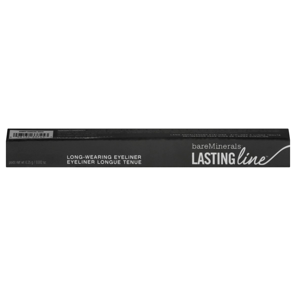 slide 1 of 9, bareMinerals Lasting Line Long Wearing Pencil Eyeliner Always Charcoal, 0.012 oz