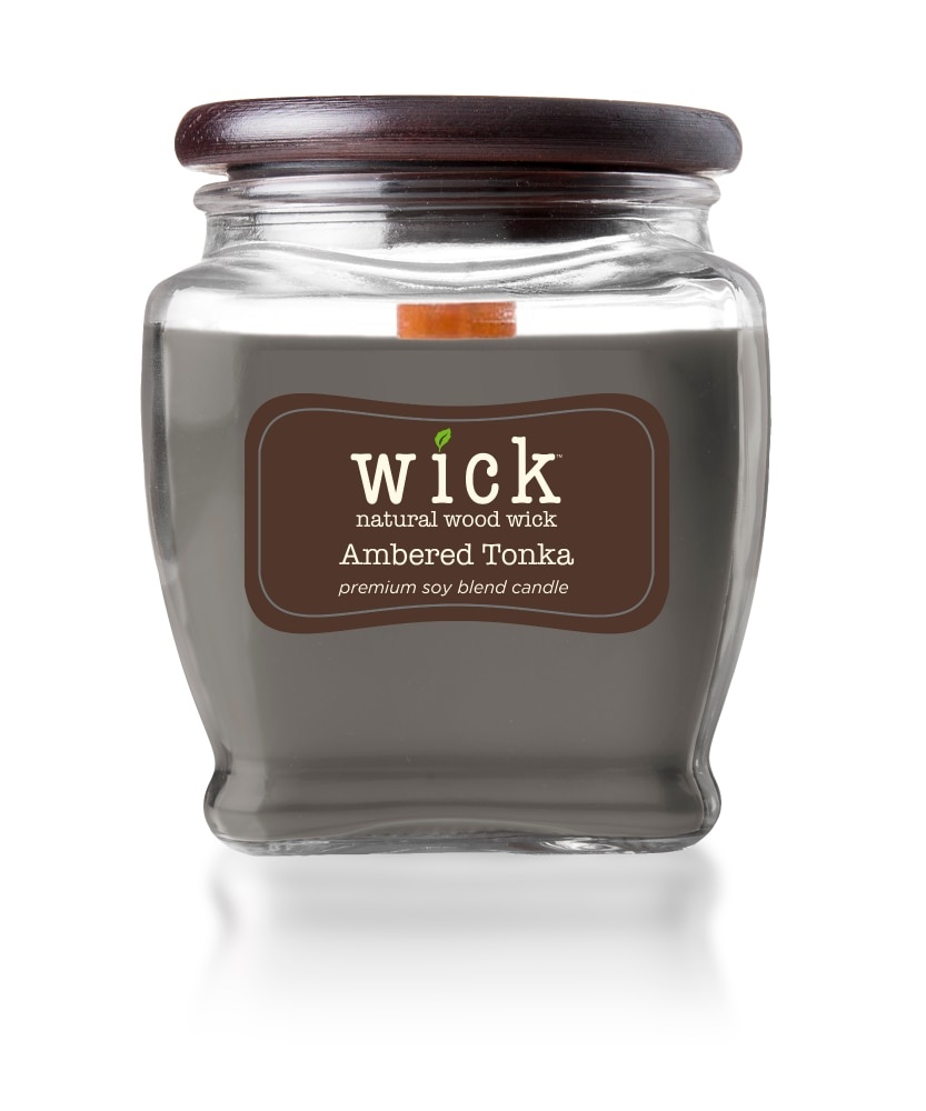 slide 1 of 1, Wick Ambered Tonka Jar Candle - Gray, 15 oz