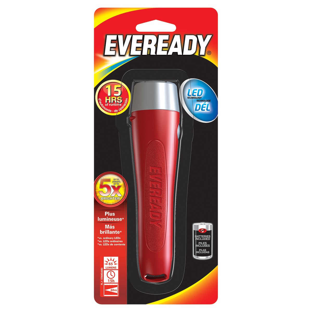 slide 1 of 1, Eveready LED 2AA Flashlight, 1 ct