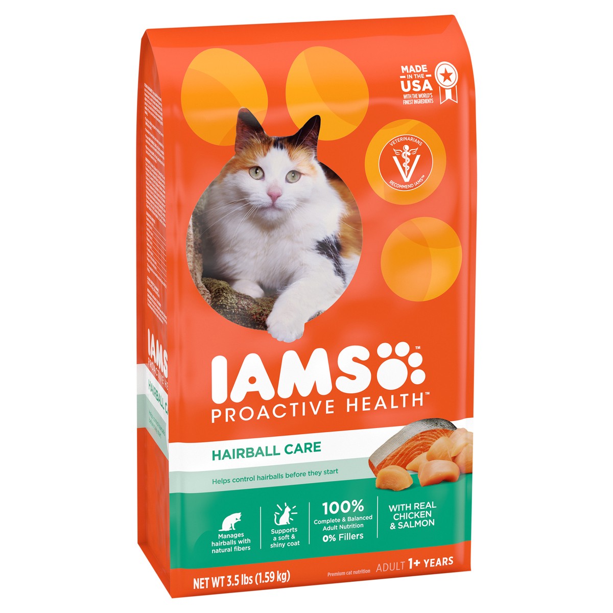 slide 2 of 9, Iams™ Proactive Health™ Hairball Care with Real Chicken & Salmon Premium Cat Food 3.5 lb. Bag, 3.5 lb