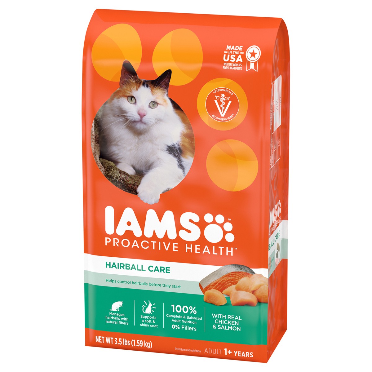 slide 3 of 9, Iams™ Proactive Health™ Hairball Care with Real Chicken & Salmon Premium Cat Food 3.5 lb. Bag, 3.5 lb