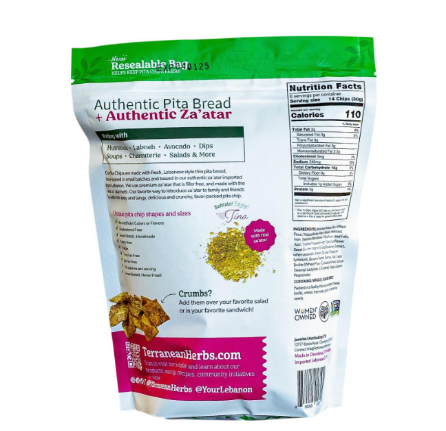 slide 3 of 3, Terranean Herbs & Spices Terranean Spicy Zaatar Pita Chips 6.5Oz, 6.5 oz