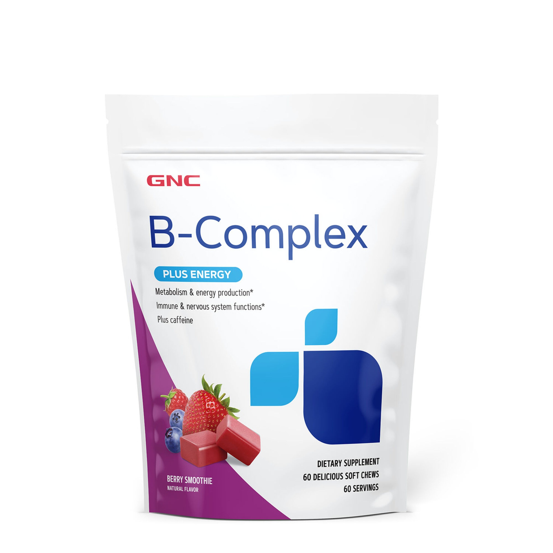 slide 1 of 1, GNC B-Complex Plus Energy Soft Chew - Berry Smoothie, 60 ct