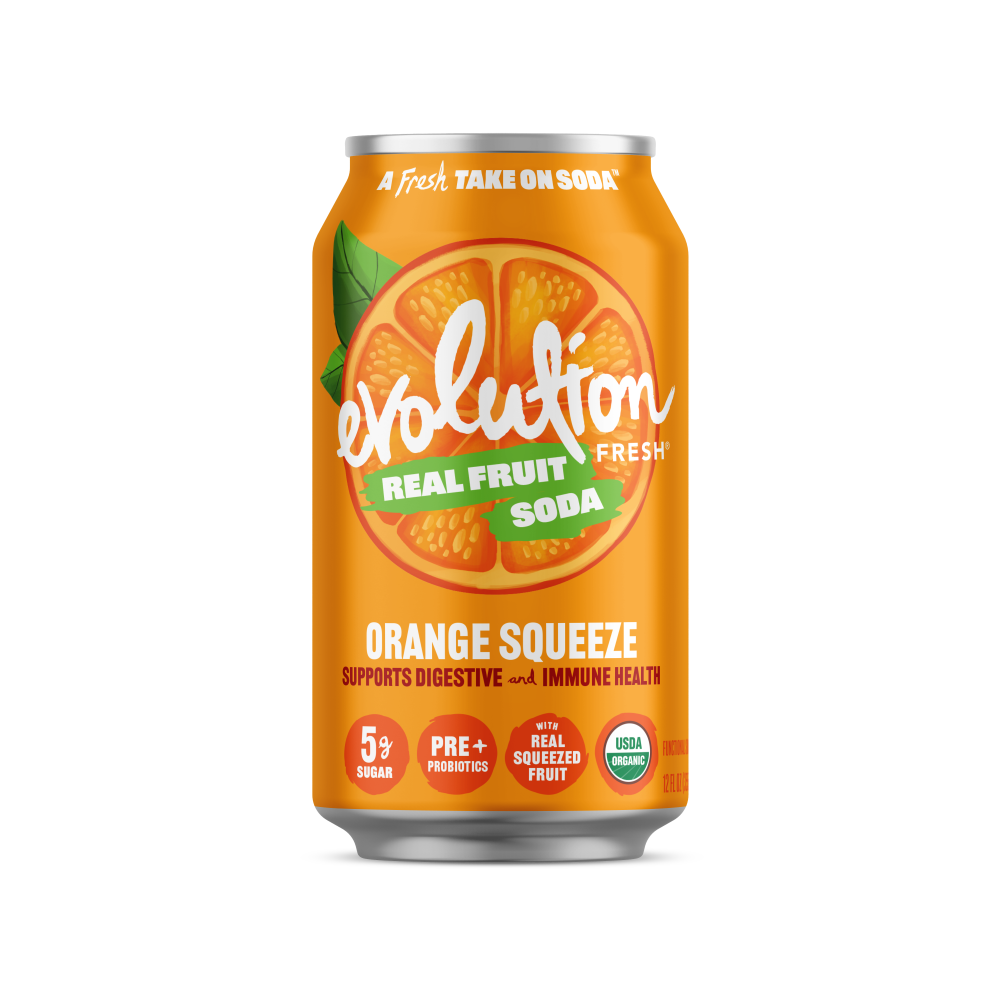 slide 2 of 3, Evolution Fresh Orange Squeeze Real Fruit Soda- 12 oz, 12 oz