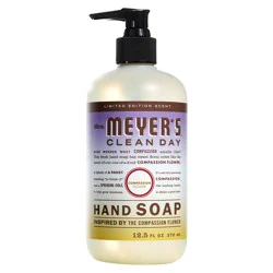 Mrs. Meyer's Clean Day Liquid Hand Soap, Compassion Flower Scent, 12.5 Ounce Bottle