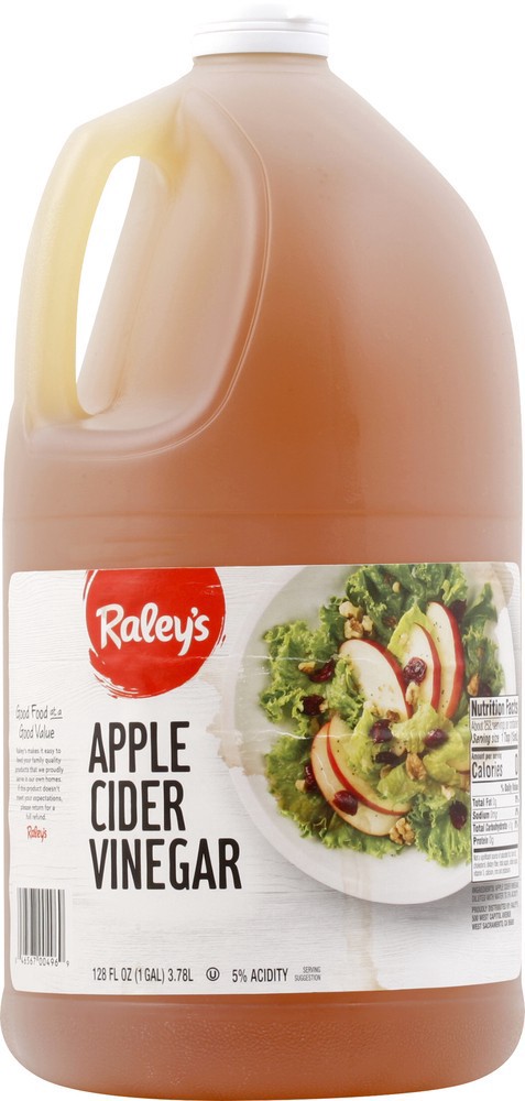 slide 1 of 1, Raley's Apple Cider Vinegar 128 oz, 128.0 oz